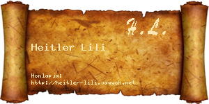 Heitler Lili névjegykártya